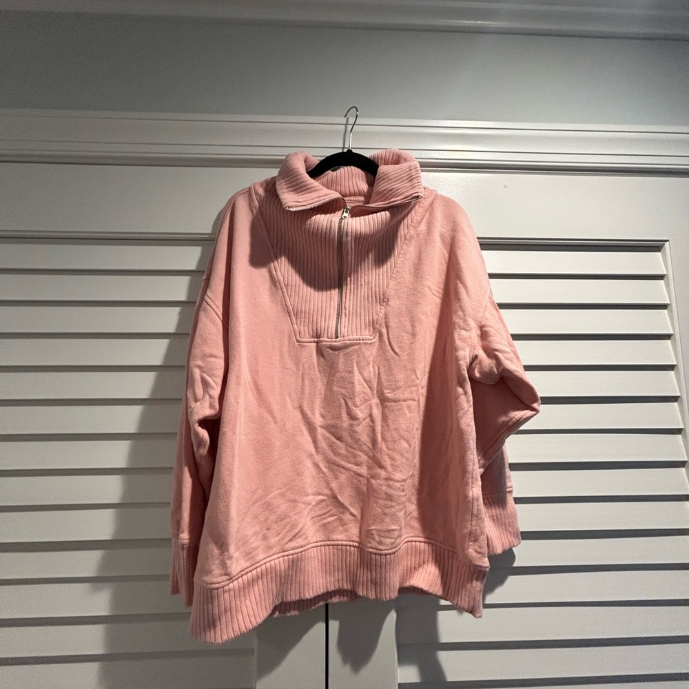 Pink Aerie half zip Size Large
